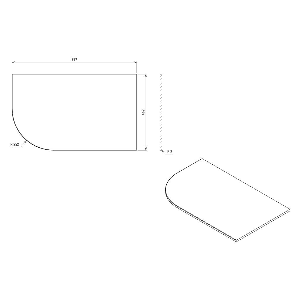 Obrázok SAPHO - PULSE Rockstone doska 755x12x455mm, pravá, biela mat BM760-0101