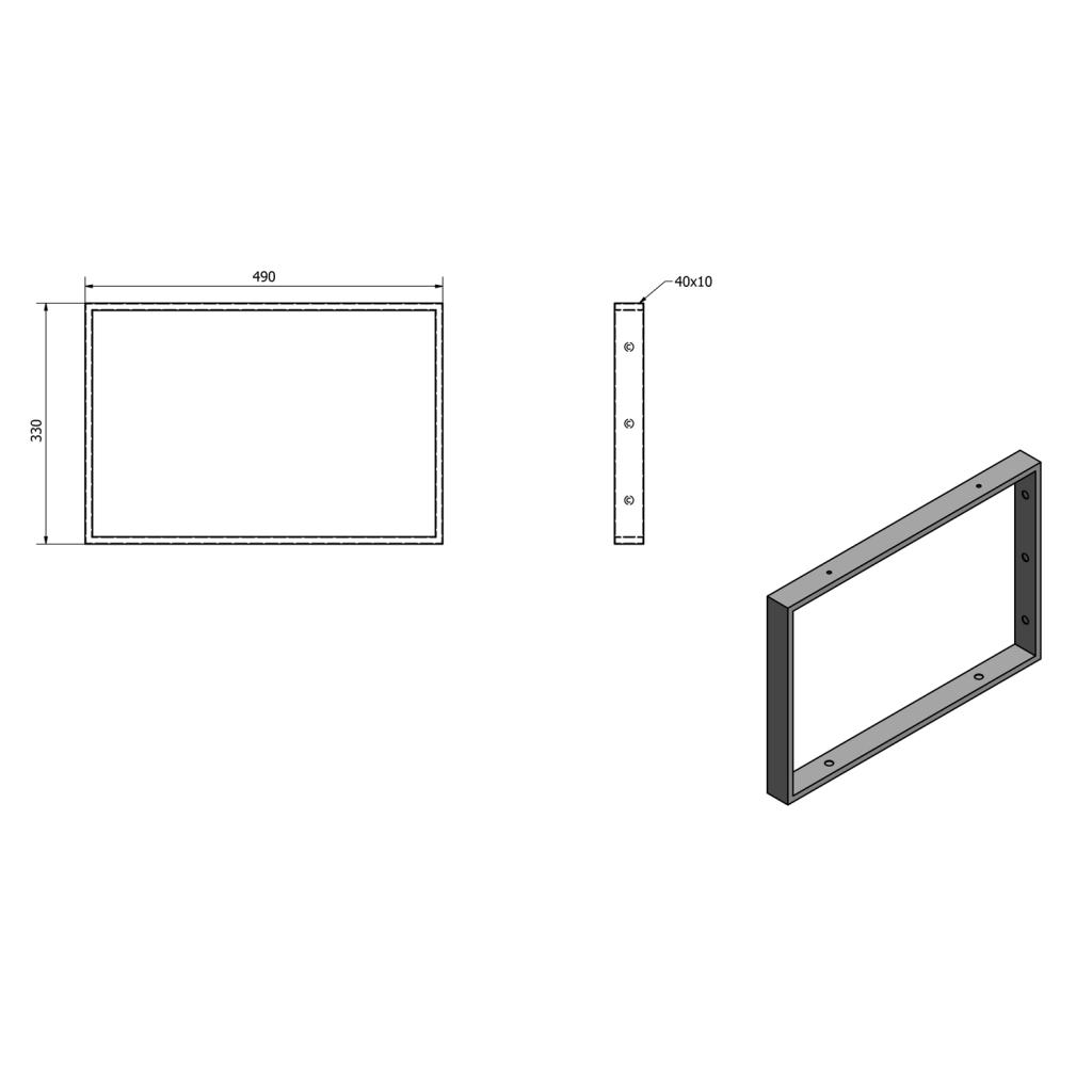 Obrázok SAPHO - Podperná konzola 490x330x40mm, lakovaná oceľ, zlatá matná 30377