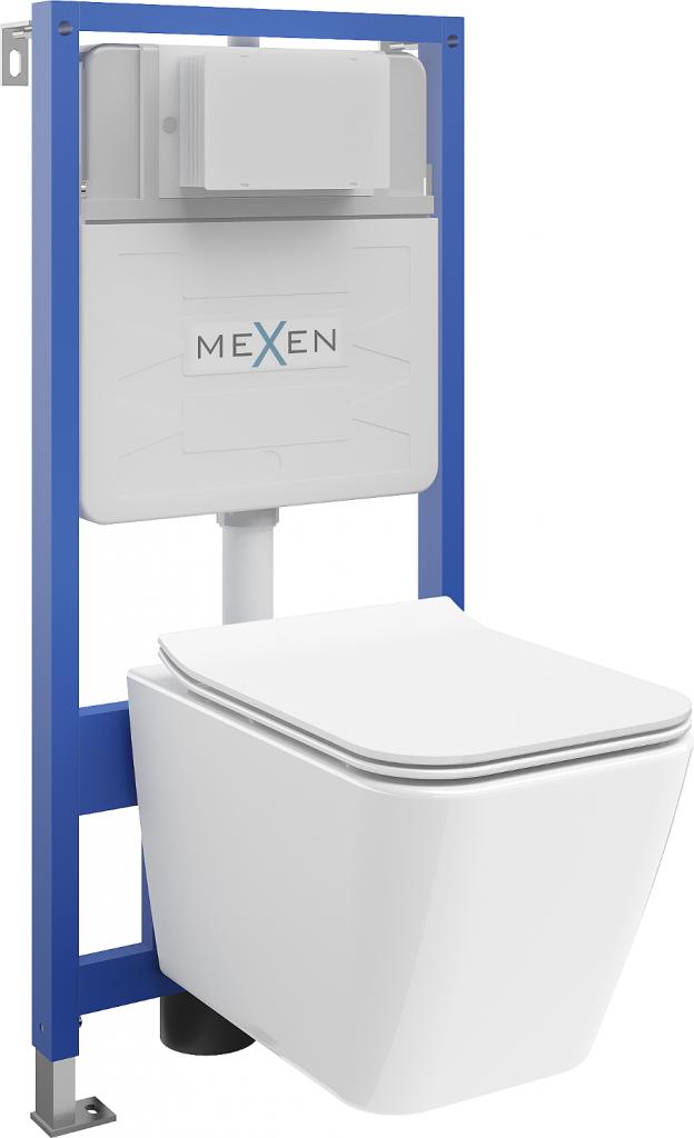 Obrázok MEXEN/S - WC predstenová inštalačná sada Fenix Slim s misou WC Cube + sedátko softclose, biela 61030924000