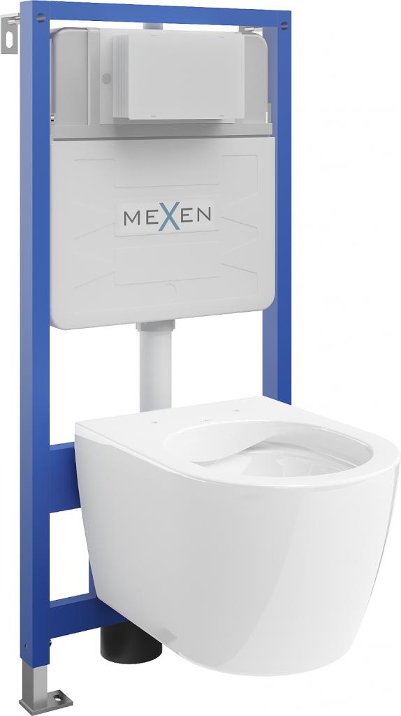 Obrázok MEXEN/S - WC predstenová inštalačná sada Fenix Slim s misou WC Carmen, biela 6103388XX00