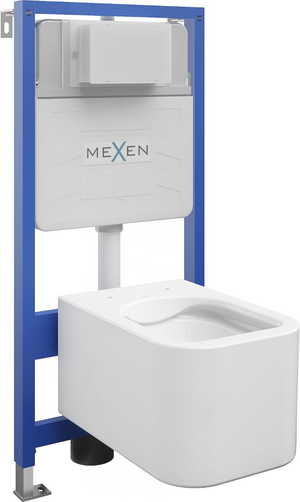 Obrázok MEXEN/S - WC predstenová inštalačná sada Fenix Slim s misou WC Elis, biela 6103391XX00