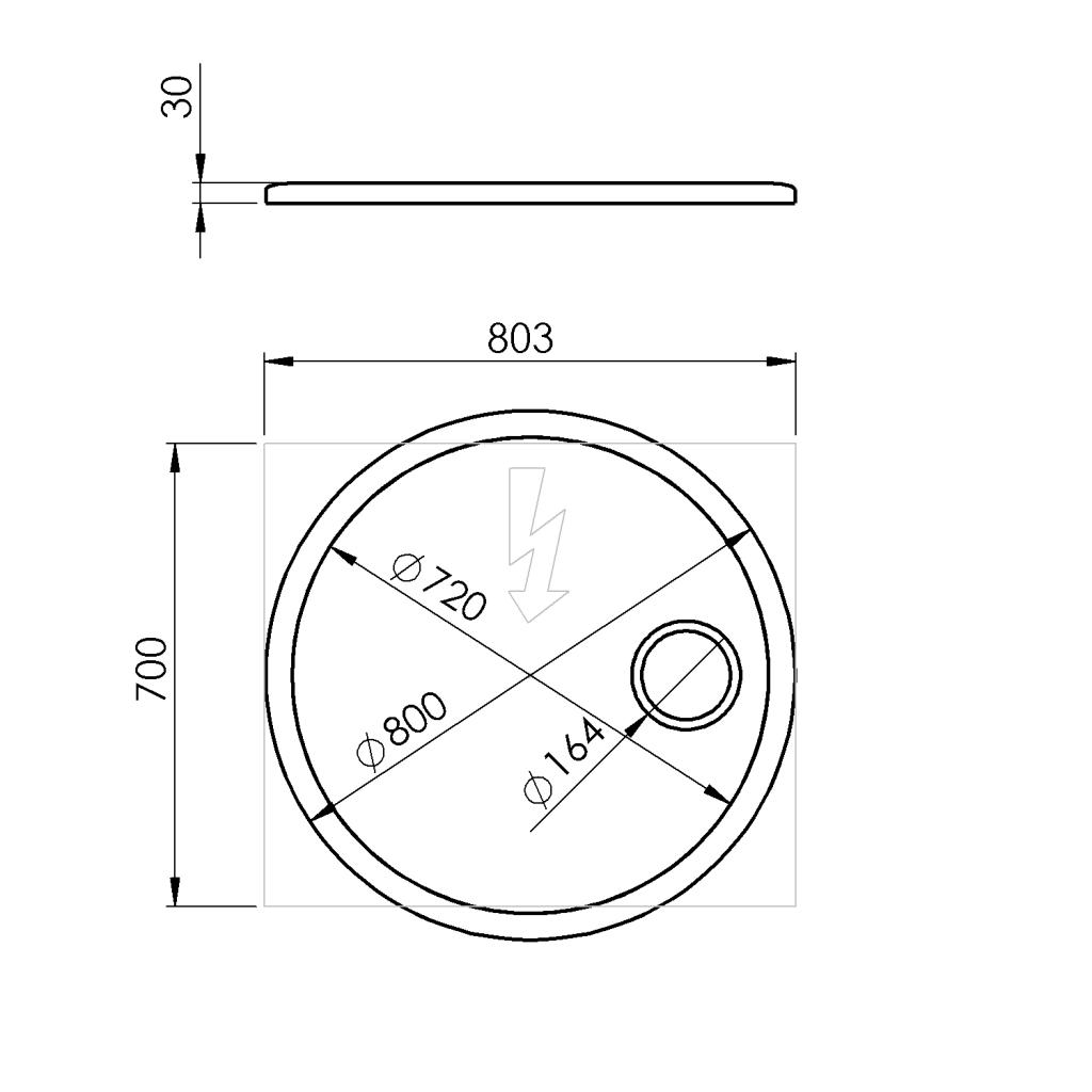 Obrázok SAPHO - FLOAT okrúhle LED podsvietené zrkadlo, ø 80 cm, kozm. zrkadlo, IR senzor, 3500-6500°K, biely FT800