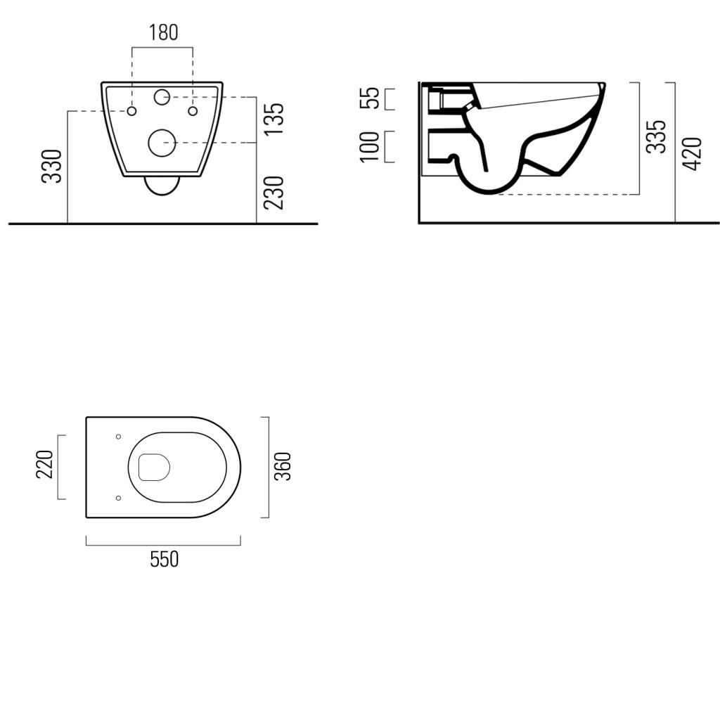 Obrázok SAPHO - PURA BIG závěsné WC s elektronickým bidetem USPA LUX UB-6635RU-1