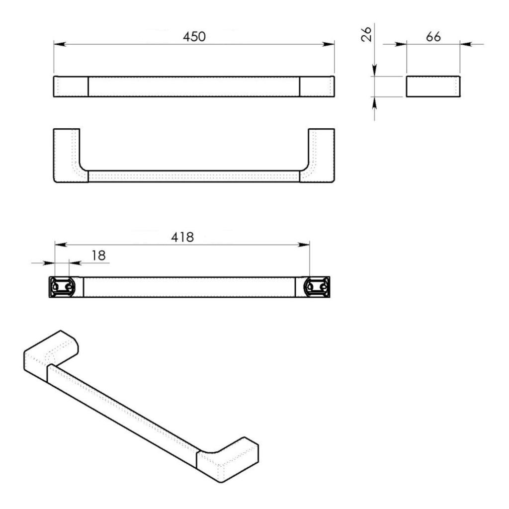 Obrázok Gedy - PIRENEI držiak uterákov 450x66mm, zlato PI214587