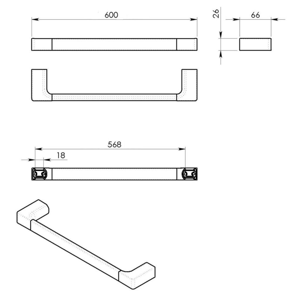 Obrázok Gedy - PIRENEI držiak uterákov 600x66mm, zlato PI216087