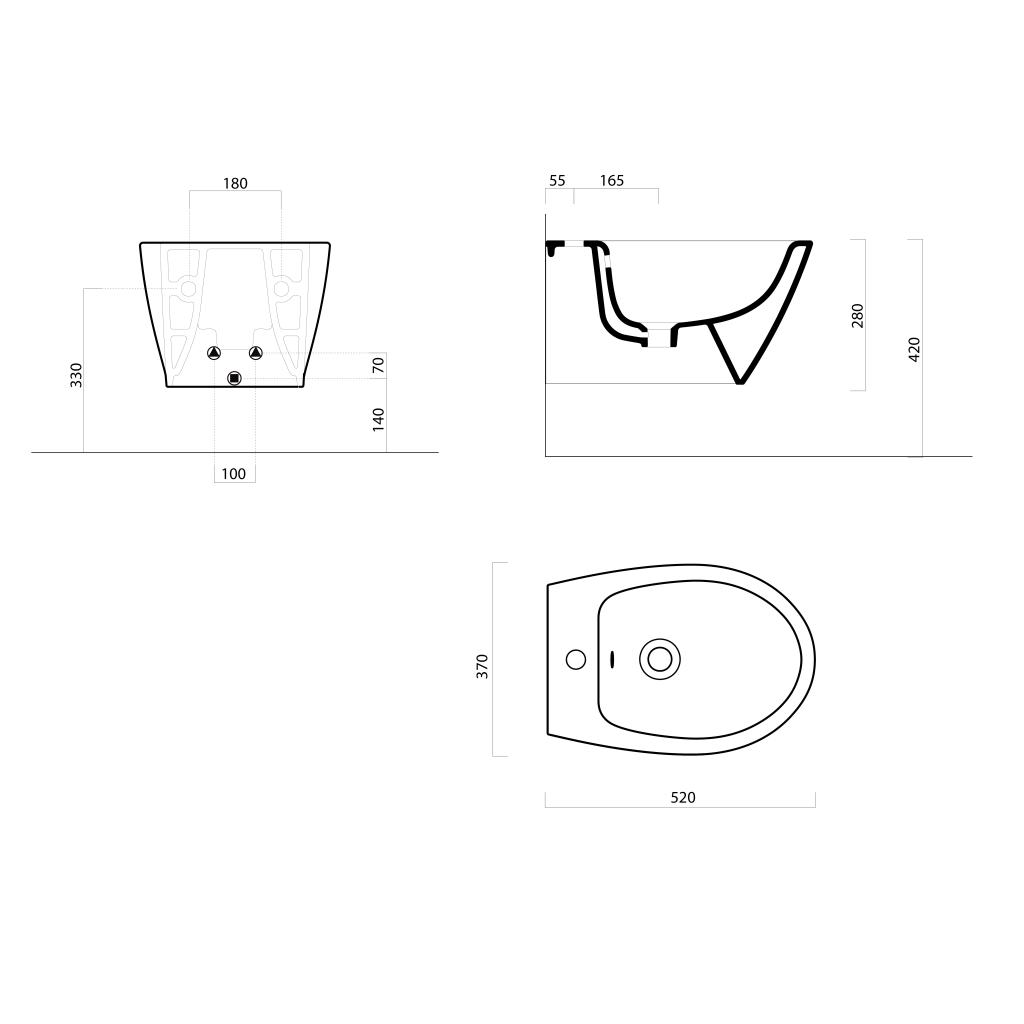 Obrázok GSI - MODO bidet závesný, 37x52 cm, biela ExtraGlaze 9864111