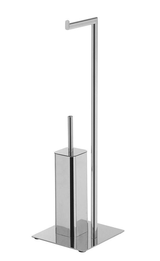 Obrázok Gedy - FELIX stojan s držiakom na toaletný papier a WC kefou, hranatý, chróm 133213