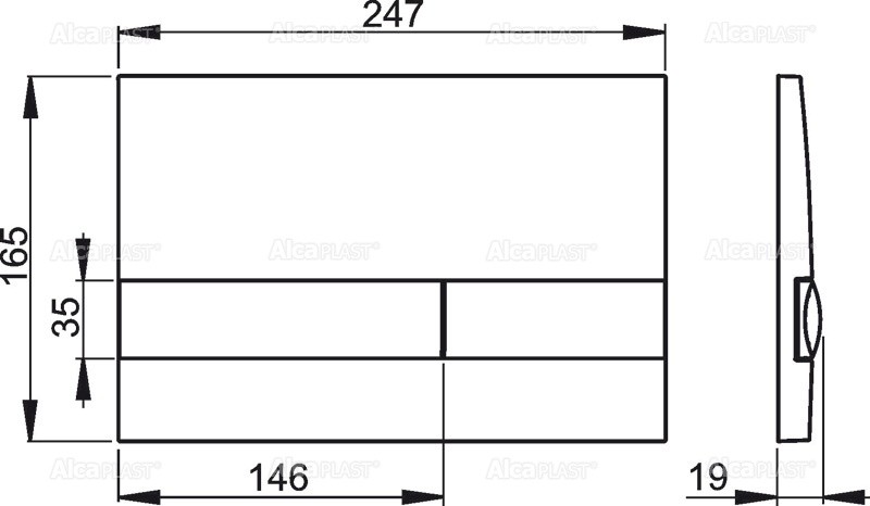 ALCADRAIN Sádromodul - predstenový inštalačný systém s bielym tlačidlom M1710 + WC CERSANIT CLEANON PARVA + SEDADLO AM101/1120 M1710 PA1
