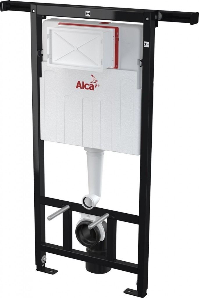 ALCADRAIN Alcadrain Jádromodul - predstenový inštalačný systém s bielym / chróm tlačidlom M1720-1 + WC CERSANIT CLEANON COMO + SEDADLO AM102/1120 M1720-1 CO1