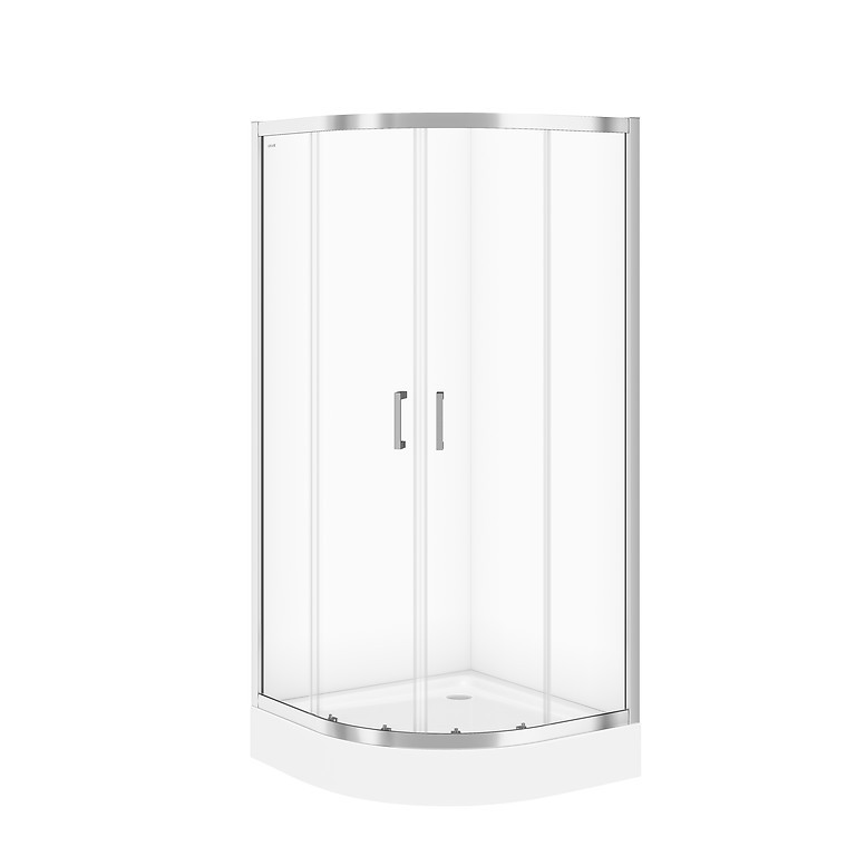 CERSANIT - Sprchovací kút BASIC štvrťkruh 90x185, posuv, číre sklo S158-005