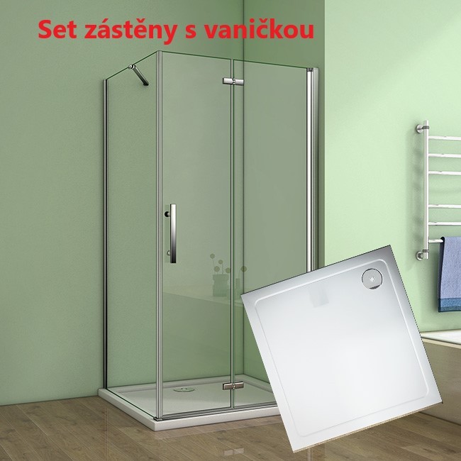 H K - Obdĺžnikový sprchovací kút MELODY 90x80 cm sa zalamovacím dverami vrátane sprchovej vaničky z liateho mramoru SE-MELODYB89080 / SE-ROCKY9080