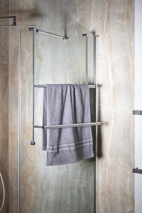 SAPHO - Závesný držiak uterákov na sprchovú zástenu 600x730x125, chróm 1301-09