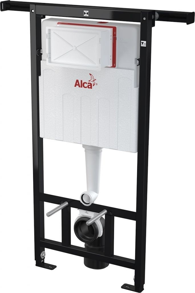 ALCADRAIN Alcadrain Jádromodul - predstenový inštalačný systém s bielym / chróm tlačidlom M1720-1 + WC REA Raul Rimless + SEDADLO AM102/1120 M1720-1 RA1