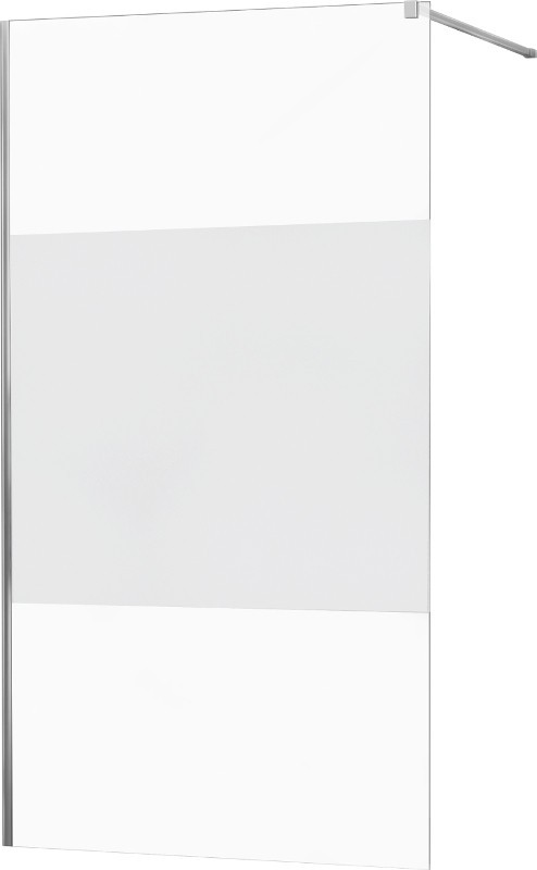 MEXEN/S - KIOTO Sprchová zástena WALK-IN 140x200 cm 8 mm, chróm, Transparent / matné sklo 800-140-101-01-35
