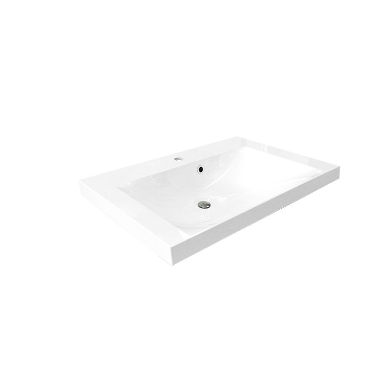 MEREO - Nábytkové umývadlo, 81x46x17 cm,liaty mramor, biele UCM8146