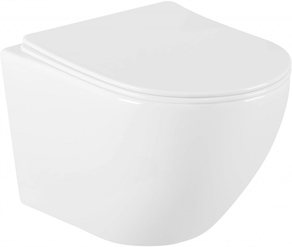 MEXEN/S - Lena Závesná WC misa vrátane sedátka s slow-slim, duroplast, biela 30220400