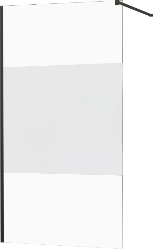 MEXEN/S - KIOTO Sprchová zástena WALK-IN 070x200 cm 8 mm, čierna, Transparent / matné sklo 800-070-101-70-35
