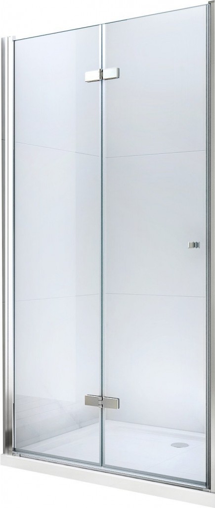 MEXEN - LIMA skladacie dvere 70x190 cm 6mm, chróm, transparent so stenovým profilom 856-070-000-01-00