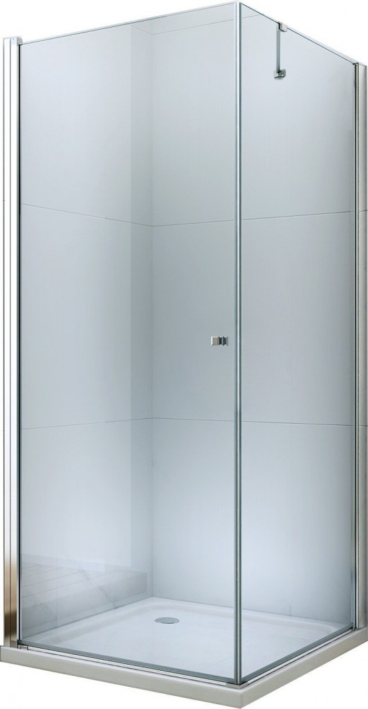 MEXEN/S - Pretoria otváracia sprchovací kút 90x90, sklo transparent, chrom + vanička 852-090-090-01-00-4010