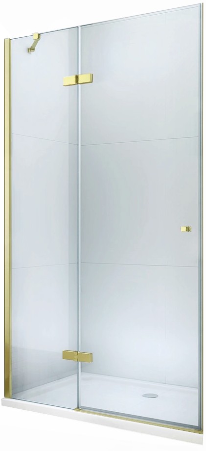 MEXEN - Roma sprchové dvere krídlové 70, transparent, zlatý sa stenovým profilom 854-070-000-50-00