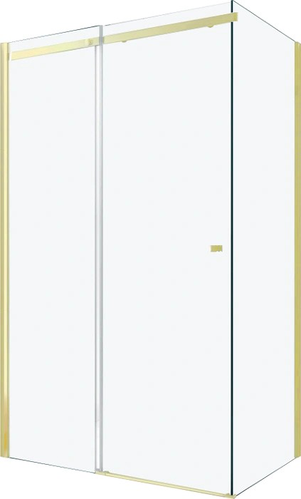MEXEN/S - OMEGA sprchovací kút 130x90, transparent, zlatá 825-130-090-50-00