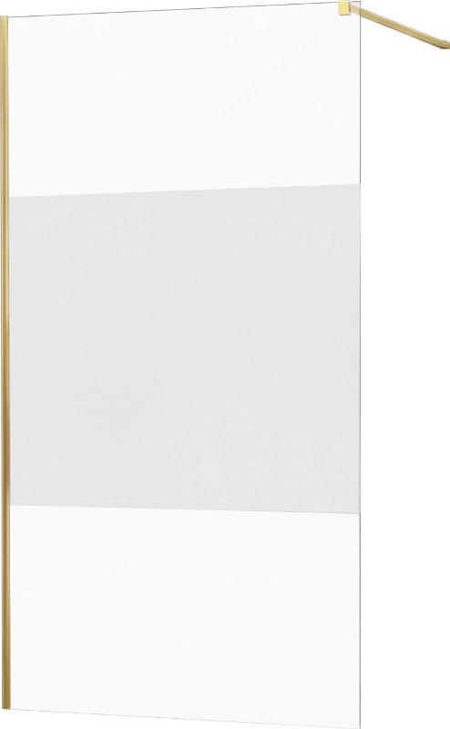 MEXEN/S - KIOTO Sprchová zástena WALK-IN 110x200 cm 8 mm, zlatá, Transparent/matné sklo 800-110-101-50-35