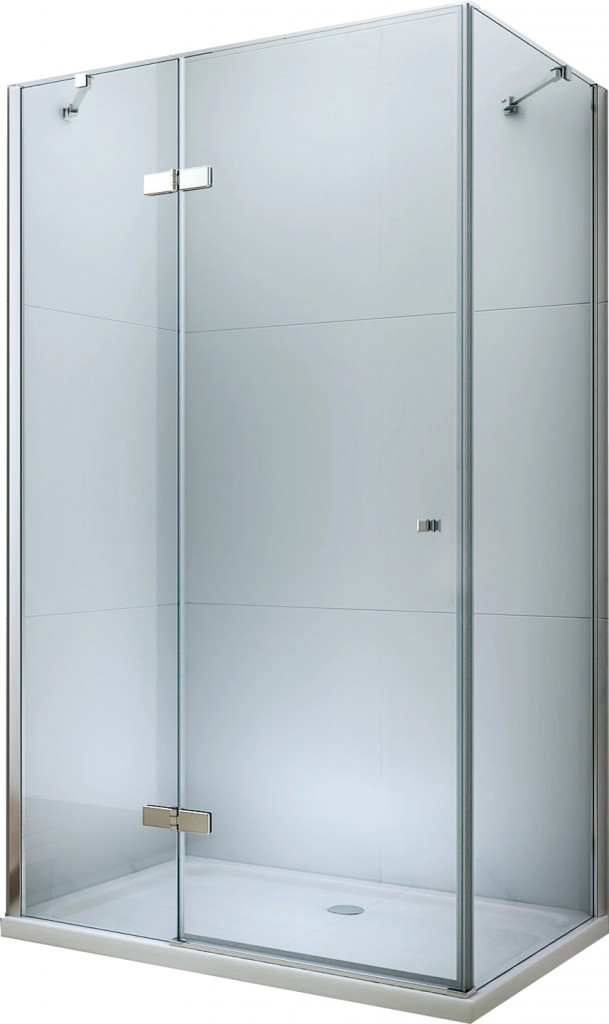 MEXEN/S - Roma sprchovací kút 100x80, kyvný, číre sklo, chróm + vanička 854-100-080-01-00-4010