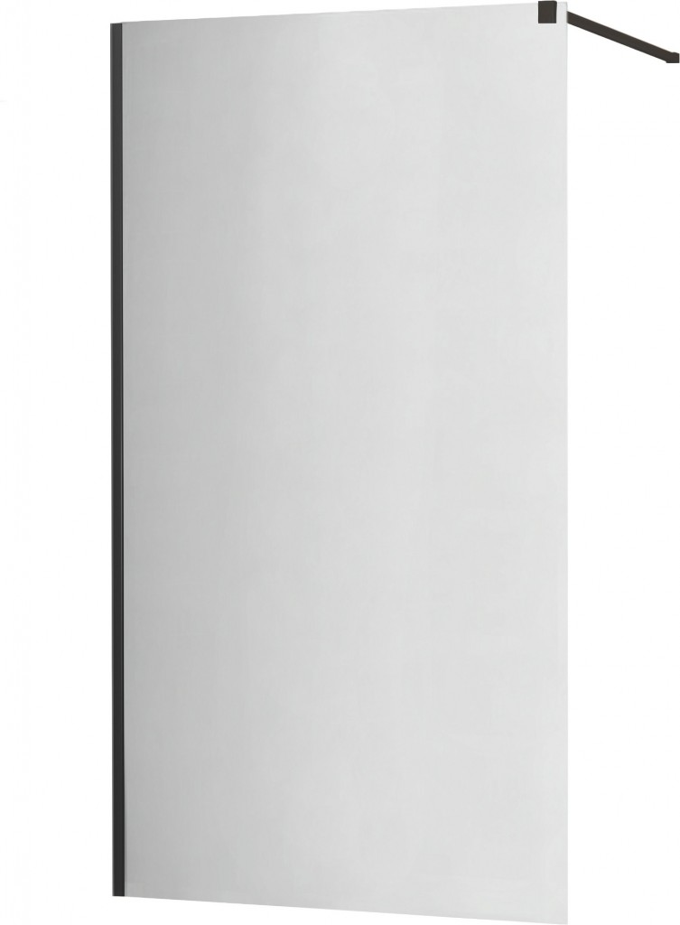 MEXEN/S - KIOTO Sprchová zástena WALK-IN 140x200 cm 8 mm, čierna, zrkadlové sklo 800-140-101-70-50