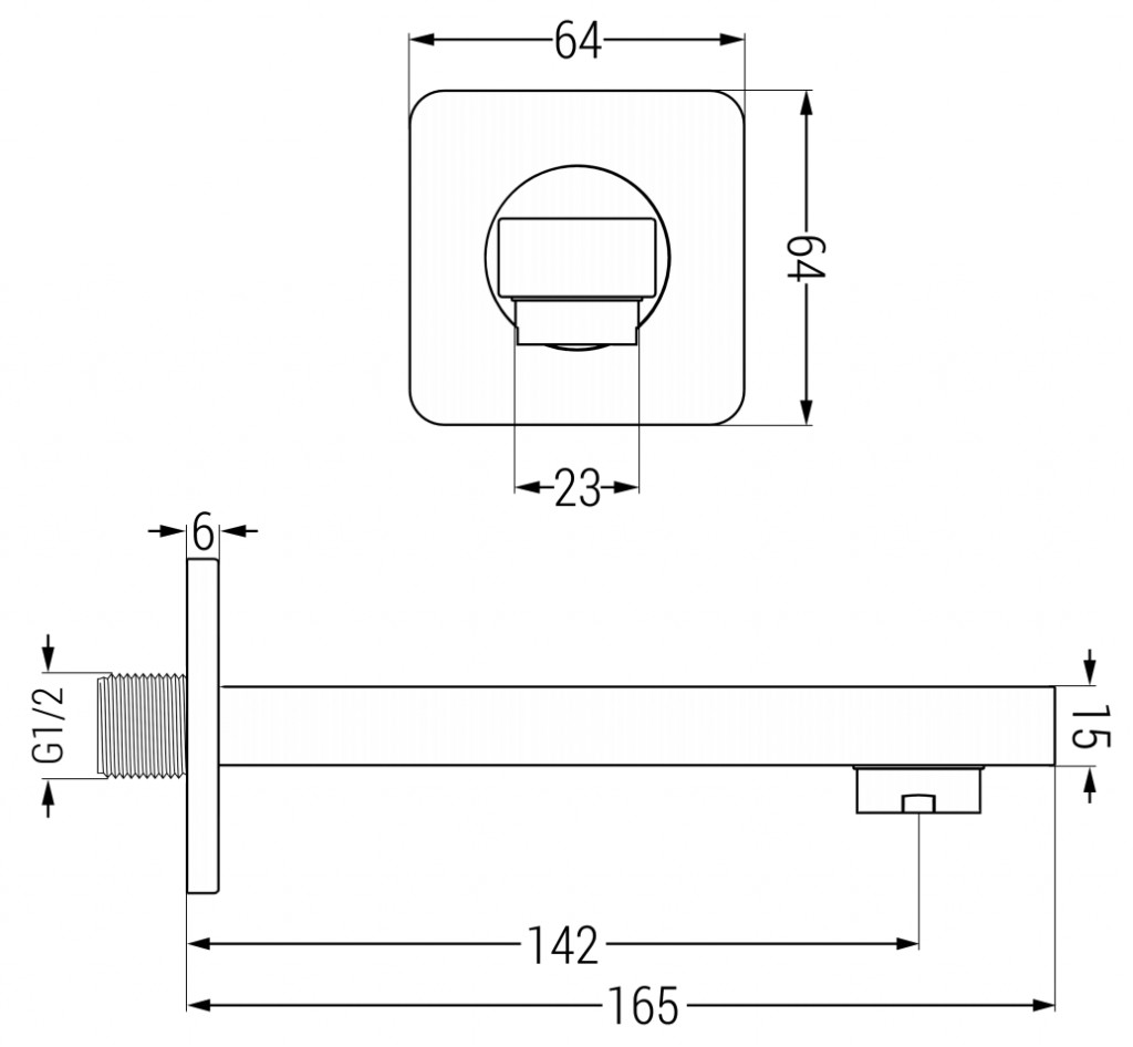 MEXEN/S - Cube DR02 podomietkový vaňový SET s vytokovou hubicou + slim sprcha 30 cm, čierny 77503DR0230-70