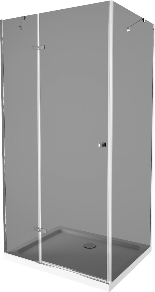 MEXEN/S - Roma sprchovací kút 110x70, grafit, chróm + biela vanička so sifónom 854-110-070-01-40-4010