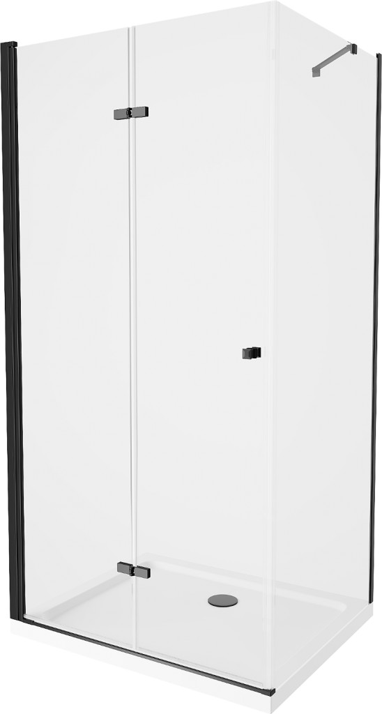 MEXEN/S - Lima sprchovací kút 80x90, transparent, čierna + biela vanička so sifónom 856-080-090-70-00-4010B