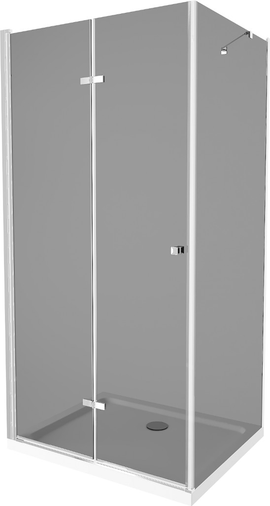 MEXEN/S - Lima sprchovací kút 80x120, grafit, chróm + biela vanička so sifónom 856-080-120-01-40-4010