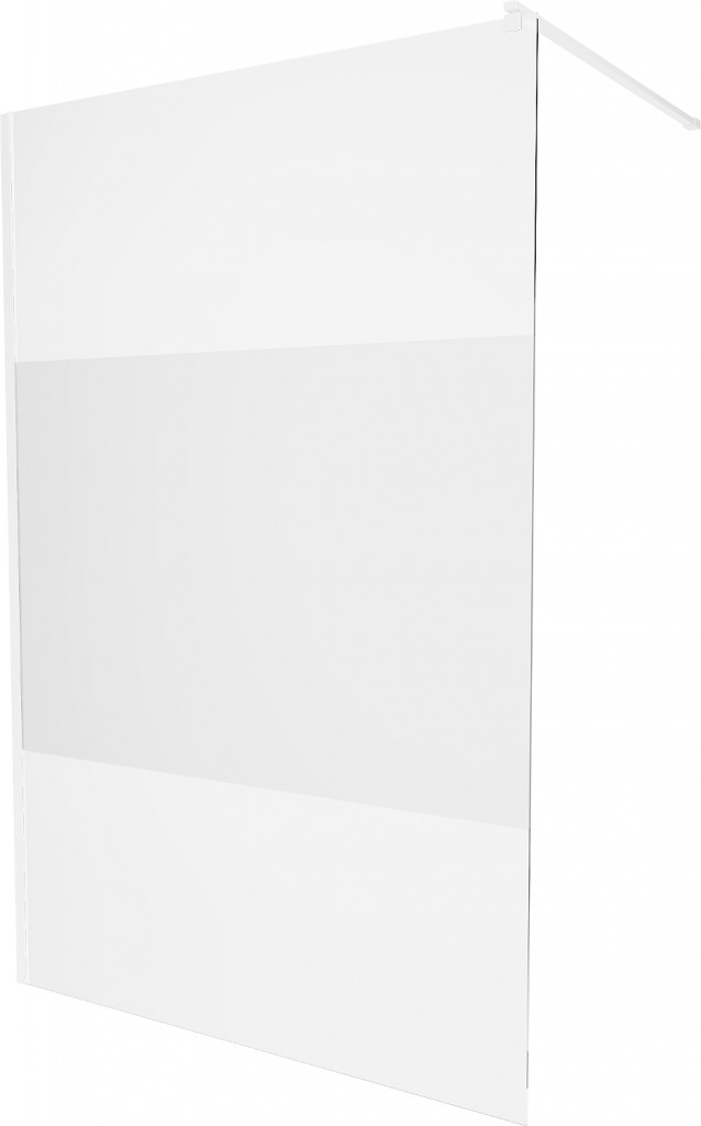 MEXEN/S - KIOTO Sprchová zástena WALK-IN 70 x 200, transparent/dekor 8 mm, biela 800-070-101-20-35