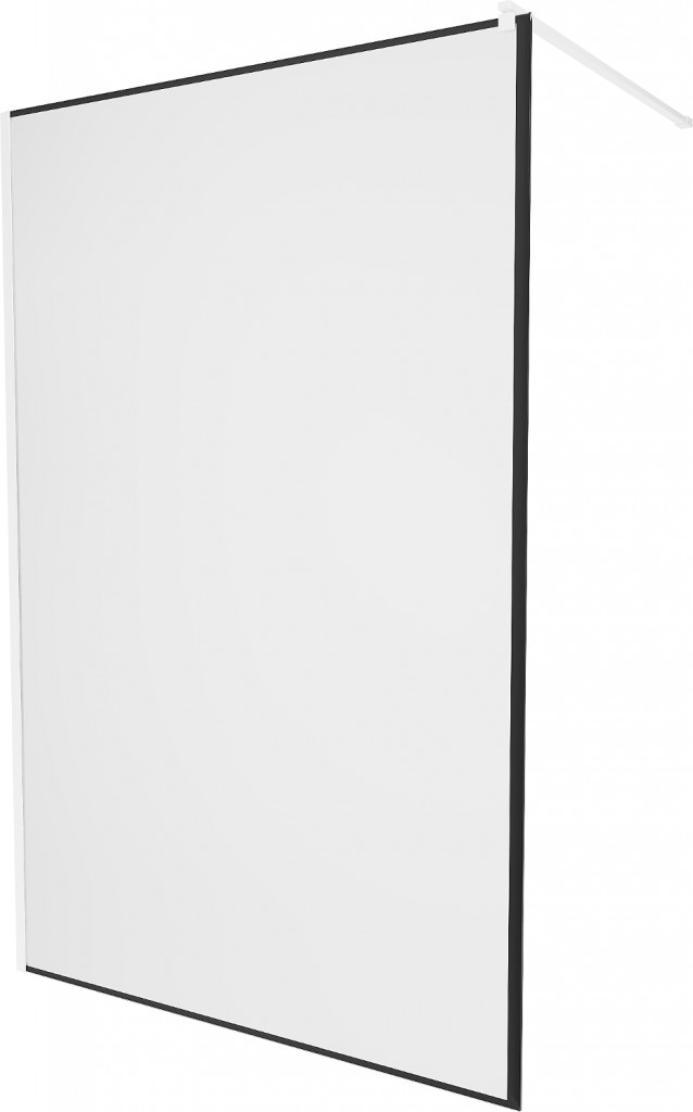 MEXEN/S - KIOTO Sprchová zástena WALK-IN 80 x 200, transparent/čierny vzor 8 mm, biela 800-080-101-20-70