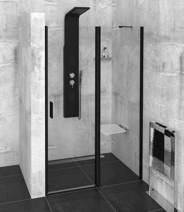POLYSAN - ZOOM BLACK sprchové dvere 1200, číre sklo ZL1312B
