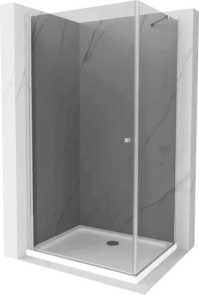 MEXEN/S - Pretória sprchovací kút 70x100, grafit, chróm + sprchová vanička vrátane sifónu 852-070-100-01-40-4010