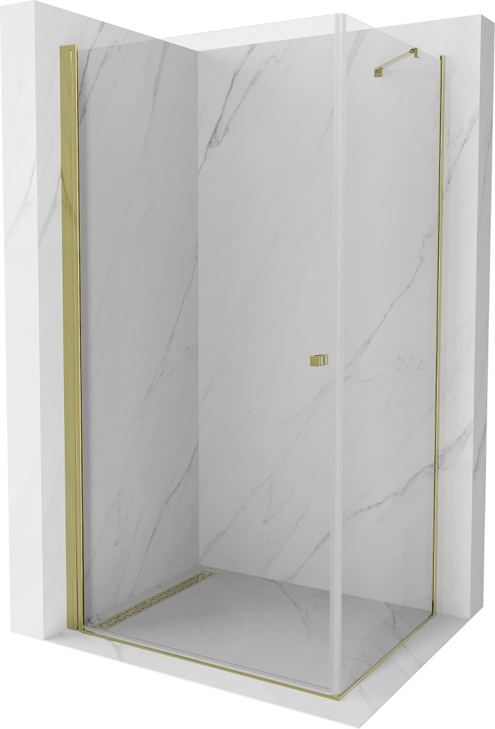 MEXEN/S - Pretória sprchovací kút 100x80, transparent, zlatá 852-100-080-50-00