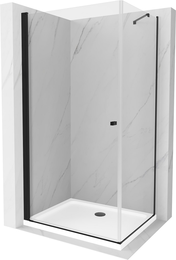 MEXEN/S - Pretória sprchovací kút 100x90, transparent, čierna + sprchová vanička vrátane sifónu 852-100-090-70-00-4010B