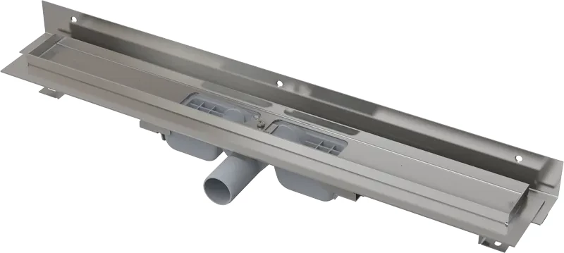 E-shop Alcadrain Podlahový žľab s okrajom pre perforovaný rošt as nastaviteľným golierom k stene APZ104-950 APZ104-950