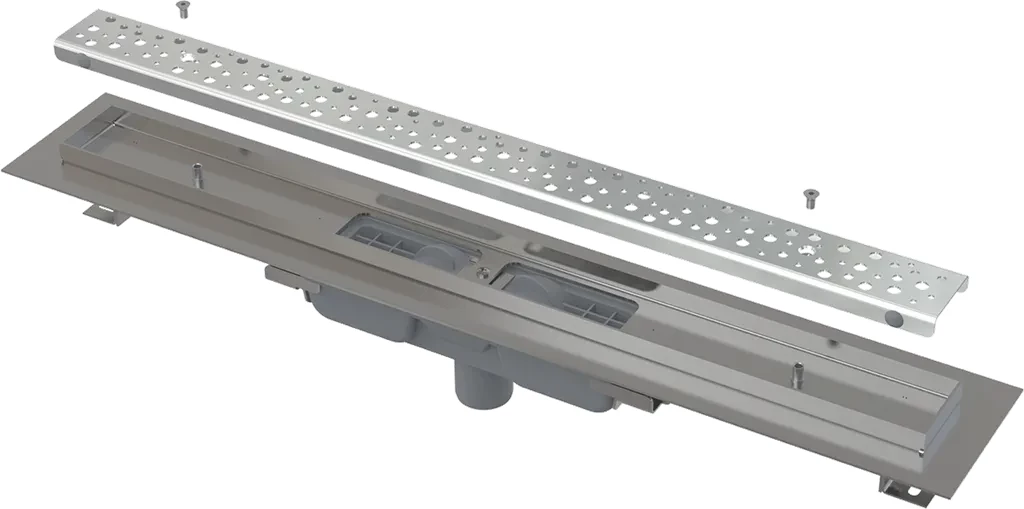 E-shop Alcadrain Podlahový žľab Antivandal s roštom, zvislý odtok APZ1111-1050M APZ1111-1050M