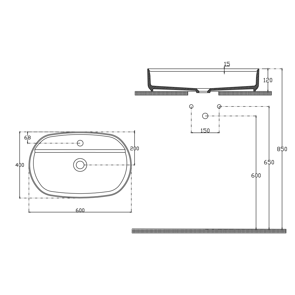 ISVEA - INFINITY OVAL keramické umývadlo na dosku, 60x40cm, čierna matná 10NF65060-2N