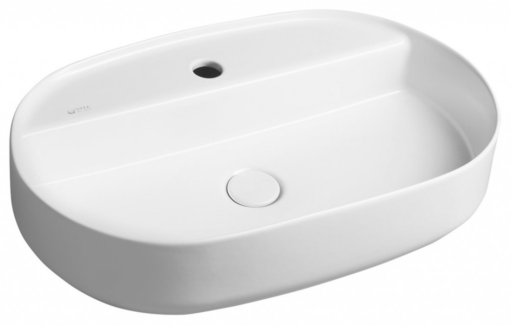 ISVEA - INFINITY OVAL keramické umývadlo na dosku, 60x40cm, matná biela 10NF65060-2L