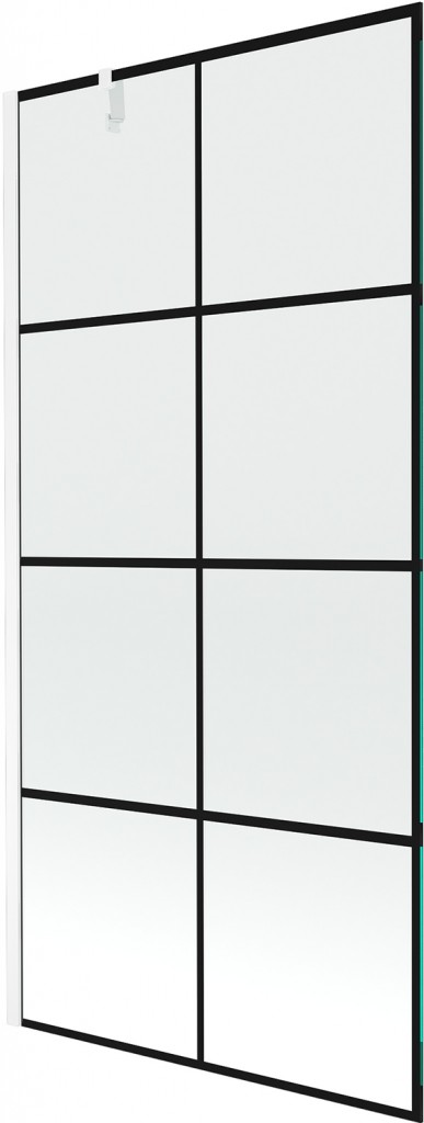 MEXEN/S - Next vaňová zástena FIX 90x150 cm, čierny dekor, biela 895-090-000-00-77-20