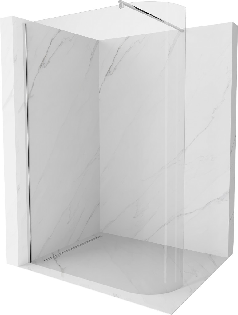 MEXEN/S - Kioto Sprchová zástena WALK-IN zaoblená 110 x 200, transparent 8 mm, chróm 800-110-101-01-06