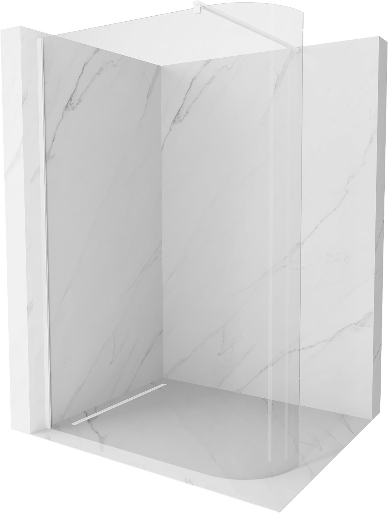 MEXEN/S - Kioto Sprchová zástena WALK-IN zaoblená 110 x 200, transparent 8 mm, biał 800-110-101-20-06