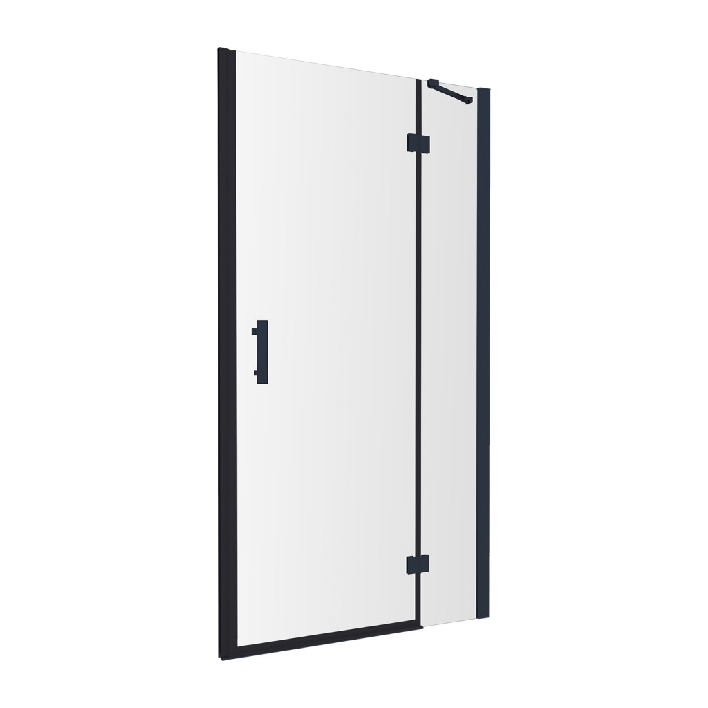 E-shop OMNIRES - MANHATTAN sprchové dvere pre bočnú stenu, 120 cm čierna mat / transparent /BLMTR/ ADC12X-ABLTR