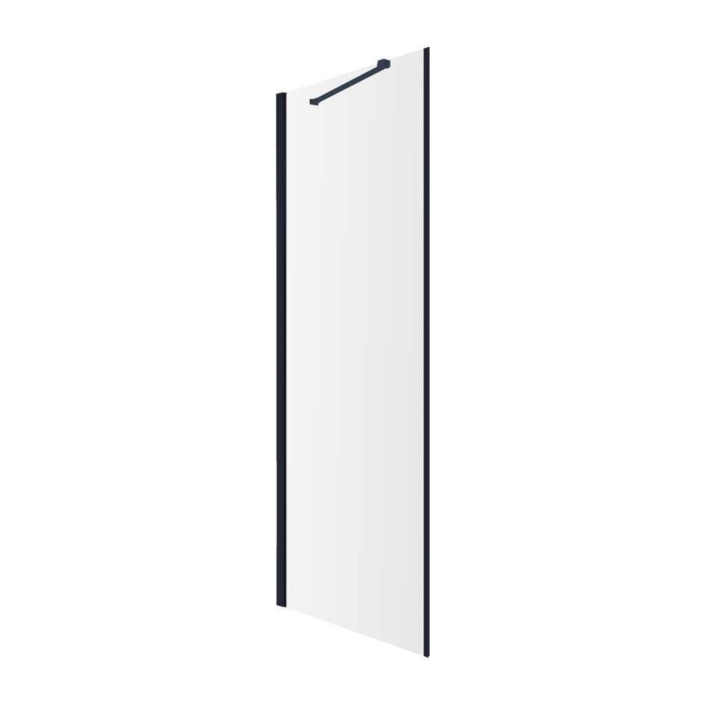 E-shop OMNIRES - MANHATTAN bočná stena, 80 cm čierna mat / transparent /BLMTR/ ADR80XBLTR