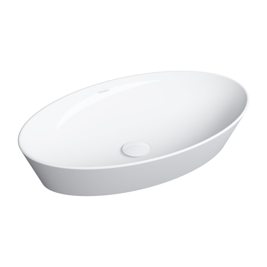 E-shop OMNIRES - LAREDO umývadlo na dosku, 61 x 37 cm biela lesk /BP/ LAREDO605BP