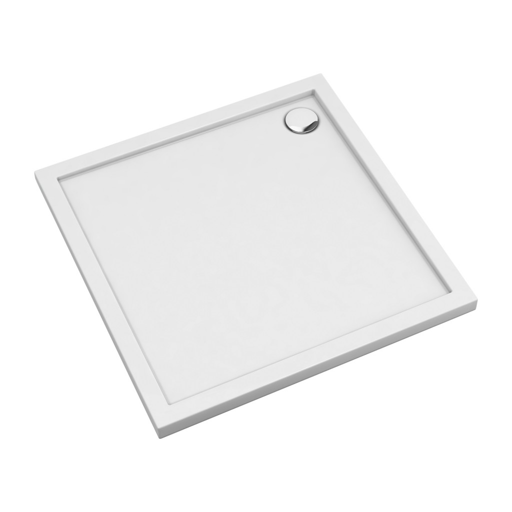 E-shop OMNIRES - MERTON akrylátová sprchová vanička štvorec, 80 x 80 cm biela lesk /BP/ MERTON80/KBP