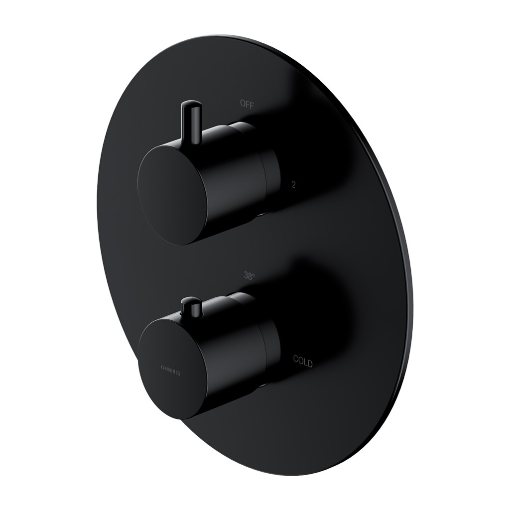 E-shop OMNIRES - Y termostatická sprchová batéria podomietková, vrchná časť bez telesa čierna /BLH/ Y1236ROBL